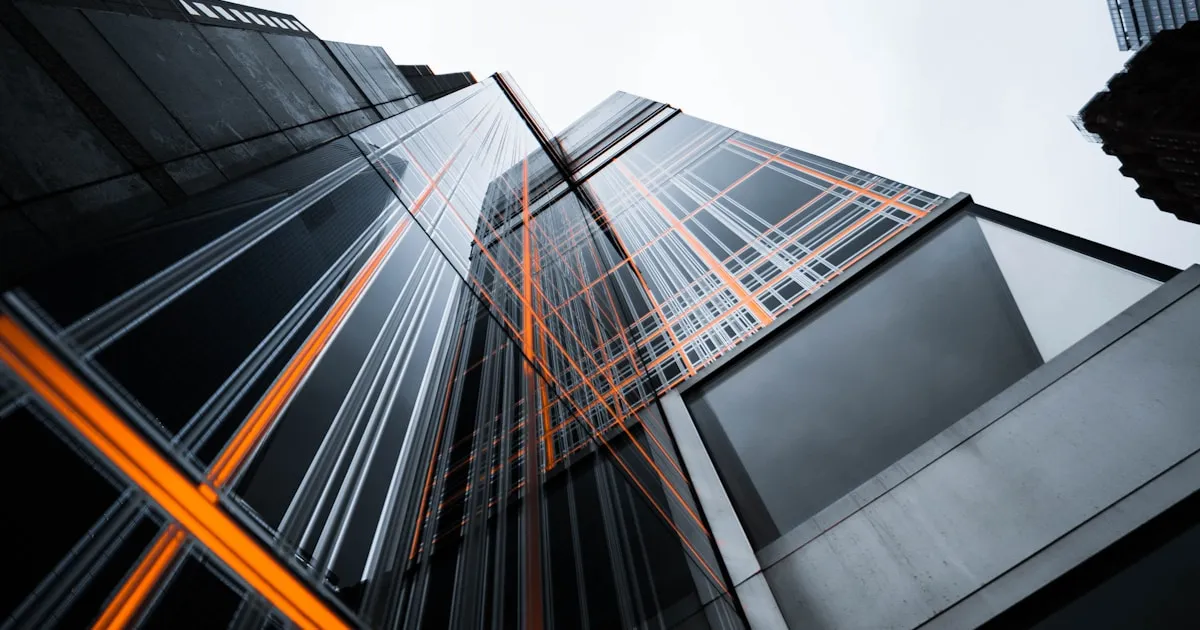Close-up of stainless steel elevator doors in a commercial building lobby